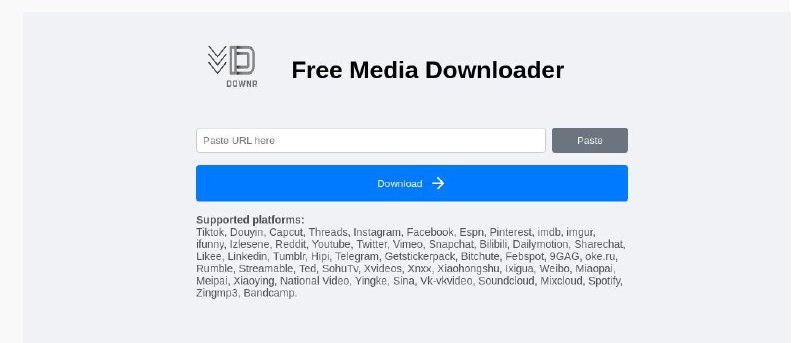 #网站 #解析📥 Downr - 免费社交媒体解析下载工具▎网站介绍：一个在线媒体下载工具，支持从多个主流平台下载视频、音频和图片，无需注册即可通过浏览器直接下载，无广告无干扰