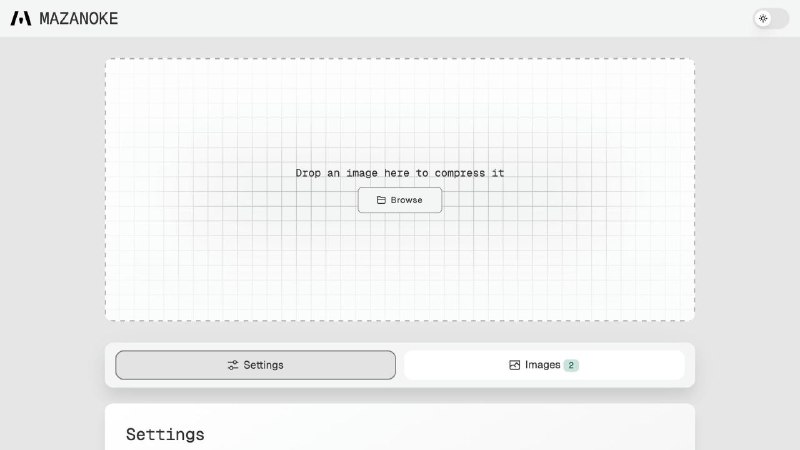 #网站 #图像 #开源☁️ MAZANOKE - 自托管本地图像压缩工具▎网站介绍：一个完全在浏览器中运行的图像压缩和转换工具，支持离线工作，确保隐私