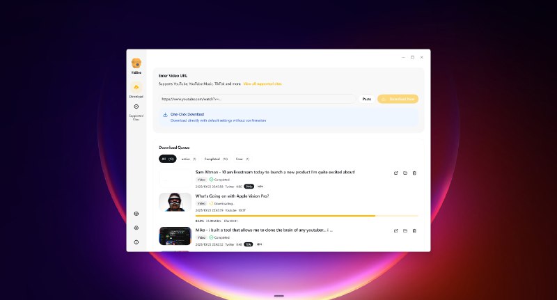 ⭐️ #软件 #开源 #解析⬇️ VidBee - 跨平台媒体视频与音频下载工具▎软件平台：#Windows #macOS #Linux▎软件介绍：一款媒体解析下载工具，基于 yt-dlp 驱动，支持上千个视频／音频平台，例如 YouTube、TikTok、Instagram、Reddit
